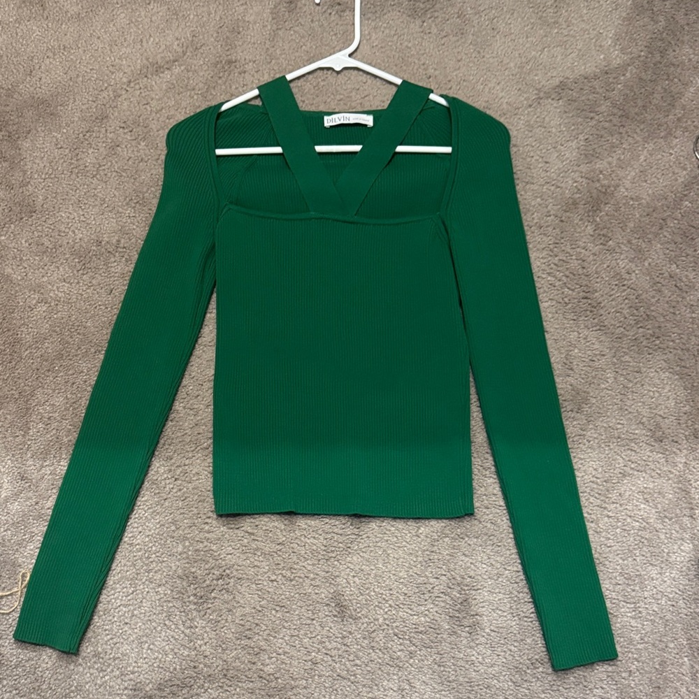 Elegant Green Long Sleeve Top